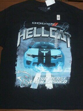 Dodge Hellcat T Shirt Racing The Beast Unleashed Size XL